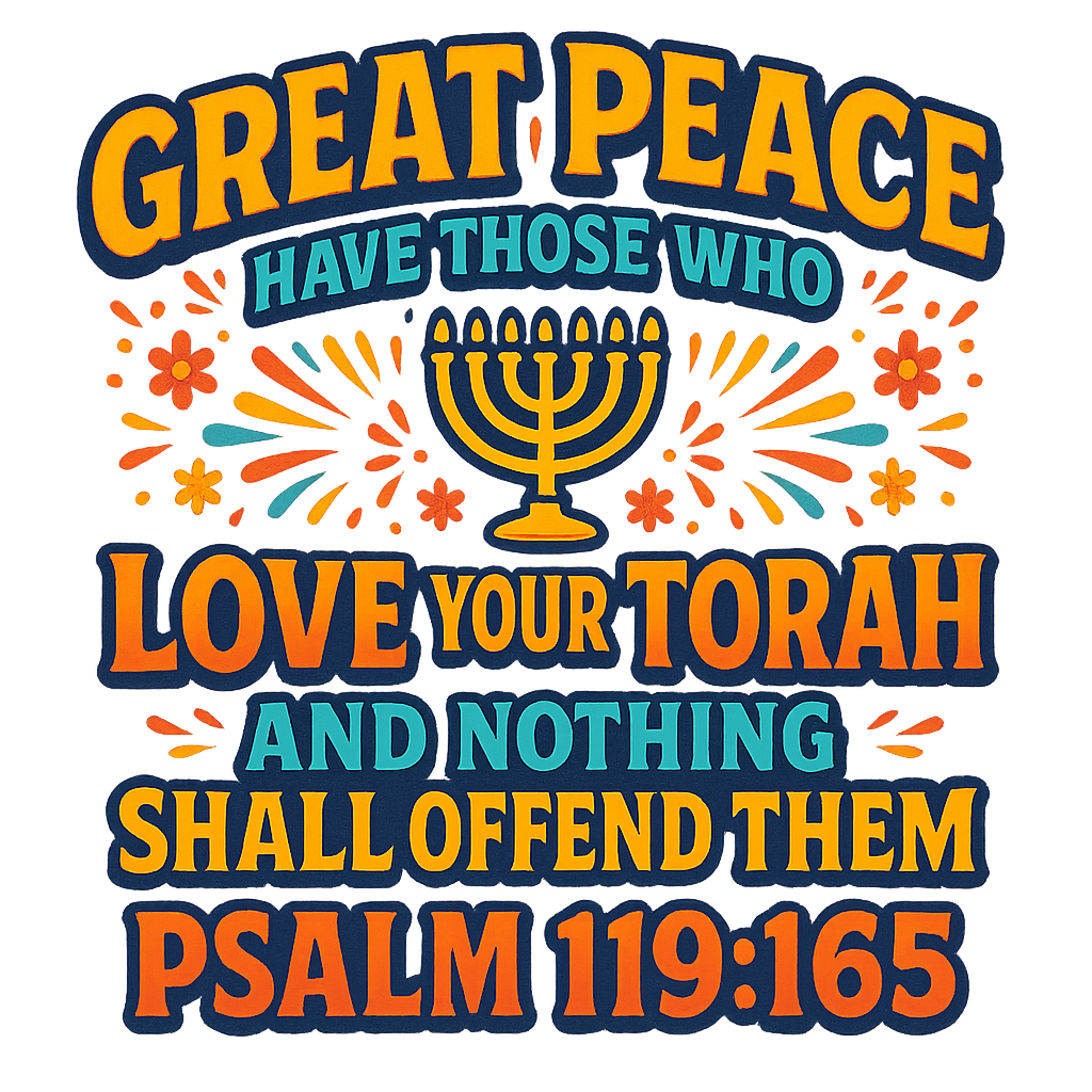 Psalm 119:165 - Great Peace with Menorah